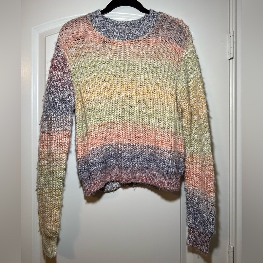 Miami Pastel Striped Crew Neck Sweater